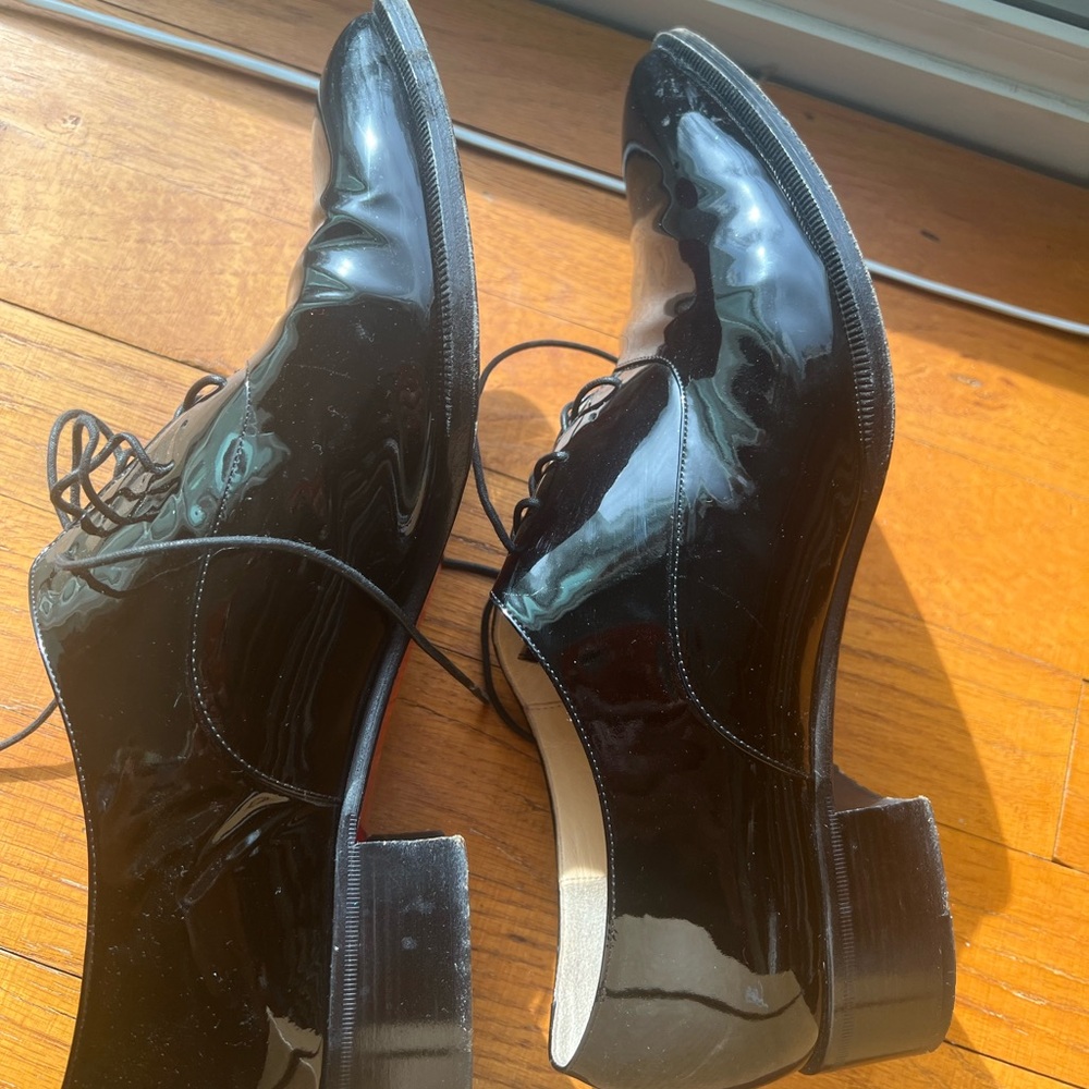 Loubotin. Oxfords, Lace up. Patent leather. Black. Size 41.5 - Picture 4 of 9